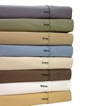 Royal Hotel 650-Thread-Count Bed Sheets - Wrinkle Free Sheets - Attached Waterbed Sheets, Cotton Blend, Sateen Sheets, Hypoallergenic, 4 Piece - Queen - Sage