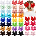 CÉLLOT 40pcs 2.75 inch Hair Bows for Girls Grosgrain Ribbon Toddler Hair Bows Alligator Clips for Baby Girls Kids Teens Back to School Hair Accessories in Pairs