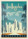 Los Angeles Skyline, Vintage Poster - Premium 1000 Piece Jigsaw Puzzle for Adults