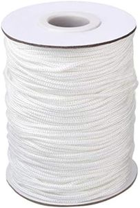 Vtete 1.8 mm × 100 Yards/Roll Braided Lift Shade Cord - White Polyester Shade Blinds Pull String Rope for Aluminum Blinds Windows, Roman Shade Repair, Gardening Plant & Crafts and DIY Projects