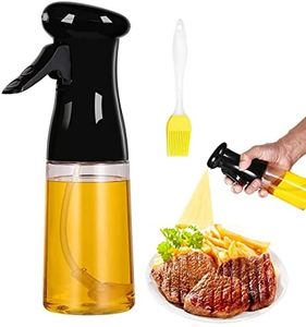 Olive Oil Sprayer for Cooking,Oil Dispenser Bottle Spray Mister for Air Fryer, Portable Refillable Food Grade Kitchen Cooking Oil Bottle Mist Spritzer for Baking, BBQ, Salad, Frying, 7oz(210ml),Black