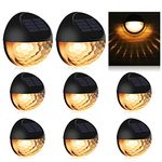 KMASHI Solar Fence Lights, Solar Garden Lights, Solar Outdoor Lights for Garden, Fence, Patio Use,Warm White (8Pack)