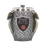 Nemesis Now B3704J7 House Targaryen Tankard Game of Thrones Mug 14cm Grey, Resin w/Stainless Steel Insert