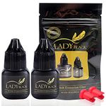 Korean Lady Black Eyelash Extension Glue, Low Irritation, Long Lasting Eyelash Extensions, 2-3s Fast Drying, 5-6 Week Retention (5g_Pack of 2)