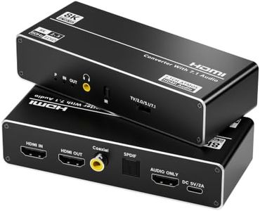 4K@120Hz 8K HDMI2.1 Audio Extractor 7.1Ch, Coax+SPDIF+3.5mm, VRR HDCP2.3