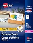 Avery Clean Edge Business Cards for Laser Printers, 2" x 3.5", White, Matte Coated, 200 Cards, Rectangle (55871)