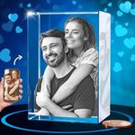 ArtPix 3D Crystal Photo, Valentines Day Gifts for Women, Wife, Men, Her, Him, Great Personalized Customized Gift With Your Own Photo, Custom 3D Etched Engraved, Couples Gifts