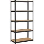 Yaheetech Storage Shelves, 5-Tier Heavy Duty Shelving Unit Metal Garage Shelf Multi-Use Storage Rack for Home/Garage/Living Room, 17.5" D x 35.5" W x 71" H