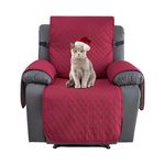 XINEAGE Water Resistant Recliner Cover, Nonslip Recliner Chair Covers for Reclining Chair with Pockets, Quilted Thick Recliner Slipcovers for Pets and Kids (Recliner Chair, Red)