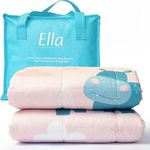 Ella Hippo Children's Weighted Blanket, 3.2 kg, 100 x 150 cm, Therapy Blanket, for Stress Relief & Anxiety, Hypoallergenic Glass Beads, Soft & Cooling Cotton Outer Layer, for Children from 25-40 kg