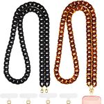 Wrestler 2 Pcs Crossbody Phone Lanyard Chain Charm Cell Phone Straps Compatible with Universal Cases 59 Inch(Black, Coffee)