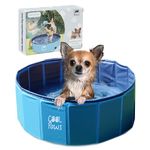 Cool Paws Dog Paddling Pool Extra Small 60x20cm – Durable Foldable Plastic Paddling Pool for Dogs and Kids, Leakproof and Puncture Proof Dog Pools, Ideal for Indoor & Outdoor Use – Blue