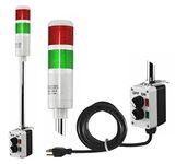 Crescent Enterprises Signaworks 2 Stack Led Andon Tower Light, Off Steady On, Red Green, 8 Ft Power Cord, Plug & Play Ready