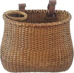 Hand-Woven Bicycle Basket, Vintage Wicker Bike Basket with Cup Holder and Adjustable Leather Belt - Waterproof and Versatile Front Handlebar Case, Natural Rattan Bike Storage Basket