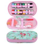 Portable Travel Mini Sewing Kit 43pcs Set for Mending & Fixing with Thread, Needles, Pins, Threader and Seam Ripper (Teal)