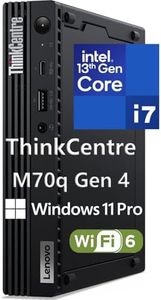Lenovo ThinkCentre M70q Gen 4 MFF 1L Tiny PC Business Mini Desktop Computer, 32GB DDR5 RAM, 1TB PCIe SSD, 13th Gen Intel 16-Core i7-13700T, WiFi 6, RJ45, HDMI, DisplayPort, Windows 11 Pro, Befec-Toy