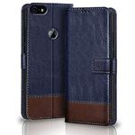 TheGiftKart iPhone 5 / 5s / SE Flip Back Cover Case | Dual-Color Leather Finish | Inbuilt Stand & Pockets | Wallet Style Flip Back Case Cover for iPhone 5 / 5s / SE (Blue & Brown)