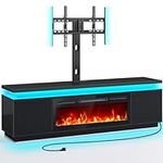 Rolanstar Fireplace TV Stand with L