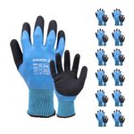 Baratec 12 Pairs of Waterproof Latex Safety Gloves - Perfect Waterproof Work Gloves Large for Men & Women, Ideal for Gardening and Work Safety - Ensuring Maximum Protection - Size 9