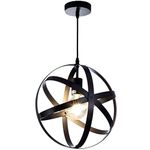 GIGGI Black Industrial Ceiling Lights | Ceiling Light | Ceiling Light Fitting Round Pendant Lighting Ceiling | Retro Chandeliers Ceiling Light E27 Bulb For Living Room Hallway Kitchen Bedroom Lighting