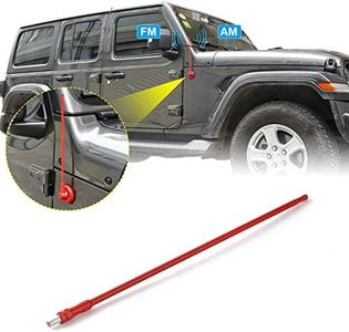 JeCar 13 Inch Reflex Short Antenna Replacement for JK JL JT Accessories Metal ABS Antenna Designed for Optimized FM/AM Reception for Jeep Wrangler JT JK JL Unlimited Sport Rubicon Sahara 2007-2019 Red