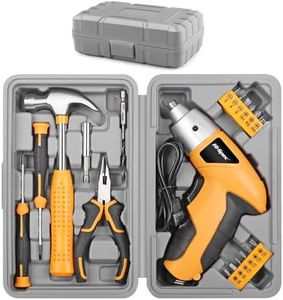 Hi-Spec 19pc 3.6V USB Small Power Screwdriver & Home DIY Tool Kit Set. Cordless & Rechargeable Electric Screwdriver and Compact Hand Tool Box Set