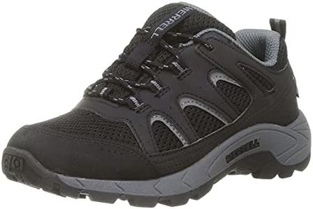 Merrell unisex child Oakcreek Low Lace Waterproof Hiking Sneaker, Black/Grey, 2 Big Kid US