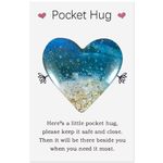 Pocket Hugs Heart, Thinking of You Gifts, Keepsake Gifts for Women Friends, Go to University School Gifts, Positive Good Luck Gifts for Birthday Wedding Christmas Mothers Day Valentines(Beach)