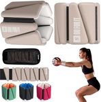 SPORTBIT Wrist Weights for Women - Pair of 1lb Beige Platinum-Cured Silicone Wrist and Ankle Weights, Adjustable, Durable, Non-Slip Design, Ideal for Strength Training, Yoga, Running and Home Activities