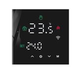 MincoHome Smart Thermostat Touch Screen WiFi Enabled Programmable Temperature Control For Electric Heating/Gas Boiler Save Energy (Black Electric Heating)