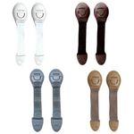 KidDough Furniture Safety Locks for Kids - Pack of 2 White + 2 Brown + 2 Beige + 2 Grey Child Locks, for Drawers, Cabinets, Fridge, Cupboard, Strong and Adhesive Safety Locks