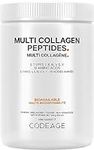 Codeage Multi Collagen Protein Powder Hydrolyzed, Type I, II, III, V, X, Grass Fed All in One Super Bone Broth and Collagen, 8.9 Ounces