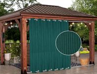 Duronet - Cotton Canvas Waterproof & Sun Blockage Top & Bottom Eyelete Outdoor Curtains (Green, 5.5 X 10.5 Feet, Cotton Canvas), 1 Piece