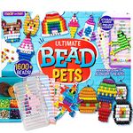 Made By Me Ultimate Bead Pets by Horizon Group USA, Bead Pets Crafts for Kids, Includes Over 1400 Beads, Cording, Keychains & Carabiner Clips, Design Templates, Storage Cases & More