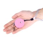 Retractable Dog Leash for Small Dogs Cats up to 11lbs with 6.5ft Anti-Pull Strong Nylon Tape, Hands Free, Mini and Portable Walking Leash with Wrist Strap, One-Hand Brake, Pink Round