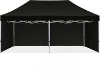 Beyond SkyOutdoor Tent/Gazebo Tent for Events (10X20Ft) with 3 Open/Close Side Covers, Canopy Tent/Easy Foldable & Portable/Weather-Resistant Tent(44 Kgs) (Black)