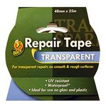 Duck Clear Repair Tape 48mm x 25m | Transparent Duct Tape, Strong, Waterproof Outdoor Repair, High Strength Adhesive, Ideal for Cracked Glass, Broken Plastic, UV Resistant