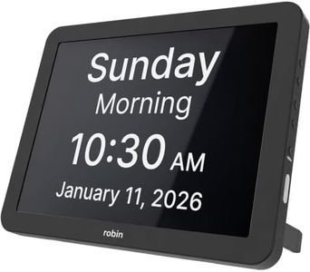 Robin Extra Large Day & Date Digital Clock for Elderly & Seniors with Dementia, Black, 15" Wide