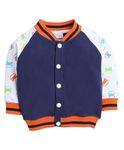 BUMZEE Navy Boys Full Sleeves Varsity Jacket With Button Age - 4-5 Years (Peb8532H-nbl)