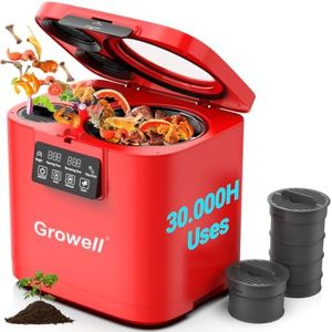 Electric Composter for Kitchen, 4L Indoor Odorless Compost Bin with 2 Carbon Filters, Upgraded Brushless Motor, Auto-Clean, LED Display, Visible Window, Smart Countertop Food Waste Composting Machine