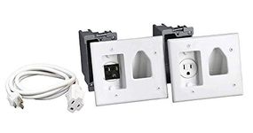 Datacomm 45-0023-Wh Recessed Pro-Power Kit with Straight Blade Inlet , White