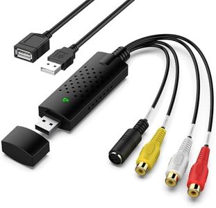 DIGITNOW! USB Audio Video Capture Card,RCA/AV to USB Converter DigitalAdapter and Digitize Edit Video from Any Analog Source Including VCR VHS TV DVD