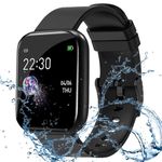 MECHIP m i Smart Watch for Men, Boys, Girls, Womens ID116 Plus 2023 Latest for Android and iOS IP68 Waterproof Activity Tracker with Touch Color Screen Sleep & Heart Rate Monitor Pedometer (Black