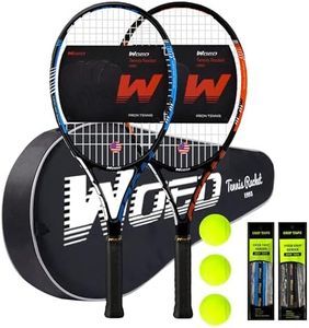 Adult 2 Player Tennis Racket Perfect for Beginner and Professional Players, 27” Speed Tennis Racquet Include Tennis Balls, Overgrips, Tennis Bag, Vibration Dampe, Cover