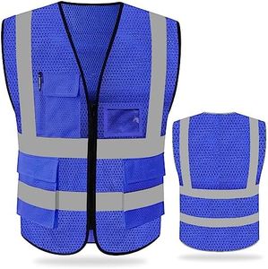 FEimaX High Visibility Safety Vest Mesh Reflective Work Vests for Men Women with Pockets and Zipper Meets ANSI/ISEA Standards