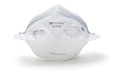 3M 9105 Vflex Disposable Respirator N95 Face Mask, Non Woven Fabric, 3 Panel Flat Fold, Elastic Headband, Anti Air Pollution Respirator (Pack of 50)