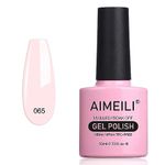 AIMEILI Soak Off UV LED Sheer Gel Nail Polish - Clear Pink Nude (065) 10ml