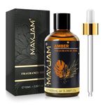 MAYJAM Amber Fragrance Oil Essential Oil for Diffusers for Home, Premium Grade Amber Oil for Humidifier, Long Lasting Scented Oils for DIY Bath Bomb Soap Candle Making - 100ML