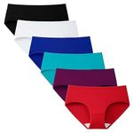 DIVING DEEP Women's Cotton Underwear, Multicolor Brief, Strechy Breathable Hipster Panties for Women, Ladies Underpants, Regular and Plus Size, Pack 6 (Multi-9) (S)