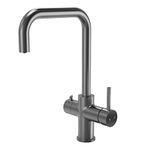 Excel Home - 3 in 1 Instant Boiling Water Tap, 2.4L Boiler Unit & Carbon Water Filter | Instant hot Hot Water Tap - Made of Anti Rust Stainless Steel - Kitchen Mixer Tap (Modern, Gunmetal)